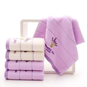 Towel 33x74cm Creative Embroidery Floral Flower Lavender Cotton Fragrant Smell Face Towels Washcloth Home Textile Gifts