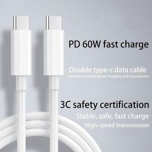 Cabo de dados PD USB C para cabos Tipo-C para Xiaomi Redmi Quick Charge 4.0 60W Carregador Fast