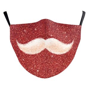 Nova máscara de algodão adulto no dia de Natal Funny Santa Beard Masks pode ser lavado repetidamente