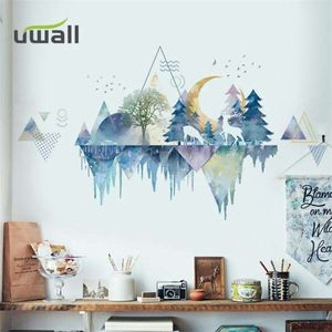 Creative Landscape Painting Wall Stickers Living Room Decor TV Sofa Background Stickers Home Decoration Bedroom Wall Sticker 210929