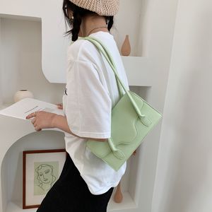 تصميم بسيط بو الجلود حقيبة الكتف الإبط -نسمار للنساء 2021 الصيف الأخضر الأصفر حقائب اليد وحافظات