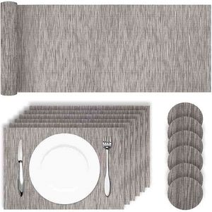 30x180cm PVC bord löpare Set matsal matta vattentät icke-glidande placemats kaffe flagga heminredning bröllop camino de mesa 210709