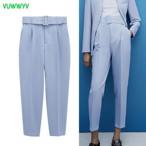 Primavera Estate Indie Pantaloni a gamba larga Donna Vita alta Moda Abbigliamento da ufficio Donna Pantaloni con cintura estetica Streetwear 210430