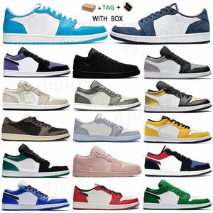 2021 men women Tag s Low Basketball Shoes UNC Paris Sneakers jumpman Game Royal Gym Red Banned grey black sail toe GS Tri color washed denim Trainers l5Es