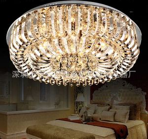 European Style Living Room Ceiling Lamp Modern Crystal LED Round Bedroom Dining Lighting Lights