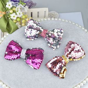 Fashion Boutique Bling Sparking Sequins Hair Bow Party Hair clips for Girls Kids Children Barrettes Colorful Hairband