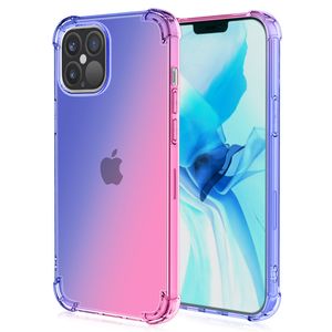 iPhone 14 Pro Max 13 Mini 12 11 XS XR X 8 7 Plus SE Air Cushion Gradientカラフルなクリア透明ソフトラバーTPUシリコンカバーの携帯電話ケース