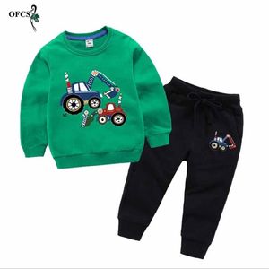 Fashion Children Suit Boys Girl Cartoon Suits Baby Knit pullovers Hoodies Pants 2Pcs/Sets Spring Toddler Cotton Tracksuits ! 211224