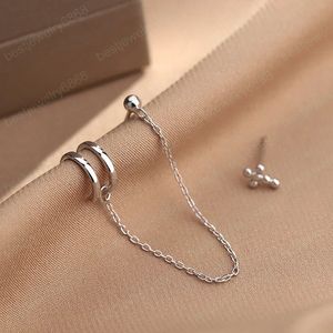 Trendy Ear Clip Long Tassel Örhängen För Kvinnor 2021 Kors Manschett Örhängen Mode Smycken Gift