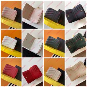 Ny Ankomst Kaviar Läder 5 Färg Pocket Plånbok Berömd Designer Kvinnor Zippy Short Wallet för Card Holder Zipper Coin Purse
