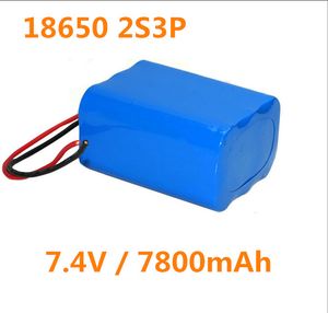 1 pc 7.4V 7800mah Li-ion bateria 6 pcs 18650 2s3p lítio para lâmpada LED portátil solar rua luz câmera aspirador