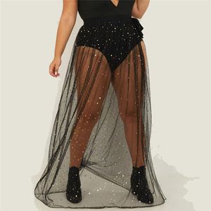Costumi da bagno da donna Cover Up Beach Wrap Skirt Long Maxi Side Split Solid Chiffon trasparente da donna