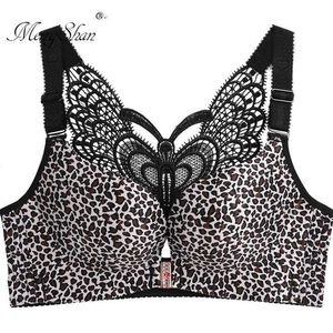 BH mit vorderer Schnalle ohne Stahl und große Unterwäsche für Damen, große Größe, Glossy Butterfly Beauty, Push-Up-Rücken 120D 120E 210623