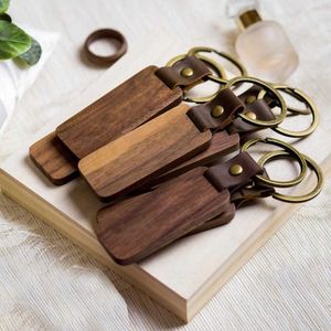 Wood Keyring For Men Personalise Keychain For Keys PU Leather Keychain For Women Accessories Wholesale Trend Fashion Jewelry G1019