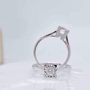 Azuo Orignal 18K Белый Золотой Чистый Алмаз 020CT SI Письмо H Ш Кольцо Для Женщин Обручальная Свадьба AU750