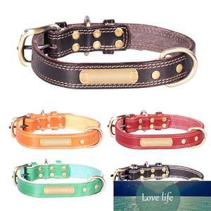 Dog Collars Personalized Custom Leather Collar For Dog DIY Engrave Name ID Tags Pet Puppy Cat Necklace Collar Correa Perro Factory price expert design Quality Latest