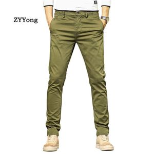Ince Kargo Pantolonları Erkek Ordu toptan satış-Erkek kargo pantolon moda tarzı rahat nefes alabilen haki ordusu yeşil siyah ince pantolon rahat düz elastikiyet tulumları
