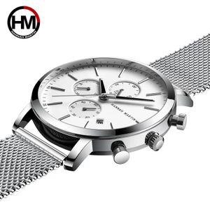 Montre De Luxe Mens Watch Moda Marka HM Hannah Martin Japoński Ruch Kwarcowy Panie Zegarki Elegancka Prosta Wodoodporna Wodoodporna Zegarek ze stali nierdzewnej