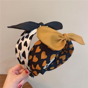 Мода завязанные повязки для женщин для женщин Girls Bowknot Сердце напечатаны Урожайные полосы волос Оптовые Волосы Ювелирные Аксессуары