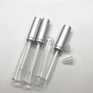 Contenitore per tubo di eyeliner in plastica vuoto da 5 ml Contenitore per contenitore di stoccaggio liquido per estensione ciglia tappo argento