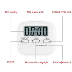 Timer Digitaler Küchentimer mit großen Ziffern, lautem Alarm, magnetischem Ständer und Aufhängeloch