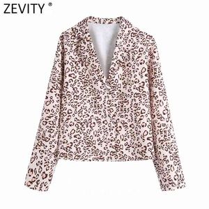 Camicetta grembiule da lavoro vintage con stampa leopardata da donna Camicetta Kimono manica arrotolata femminile Chic Casual Blusas Top LS7663 210420