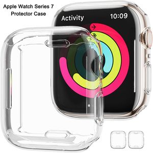 Para a Apple Watch Case TPU Clear Protector Cover para Iwatch Series 5 4 3 2 45mm 41mm 44mm 40mm 42mm 38mm Casos cobertos frontais