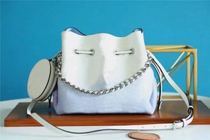 gradient colour Mahina leather bella bucket bag with removable coin purse women girl perforated pattern Drawstring Bags attached wallet crossbody M57855 M57856