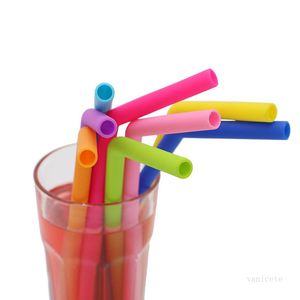 High Temperature Resistant Silicone Straw Drink Freely Large Straw Reusable Bent Straw Bar Tool T500688