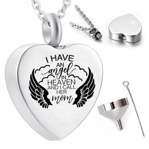 Stainless steel heart pendant necklace funeral souvenir ashes urn to Memorial family or pets