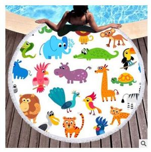 Summer Round Beach Towels Fruit Geometric Mandala Circle Bath Shower Towel 150*150cm Yoga Mat Blanket