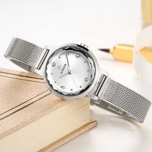 Wwoor prata relógio feminino relógios senhoras criativo aço feminino pulseira relógios feminino à prova dwaterproof água relógio relogio feminino 210603213f