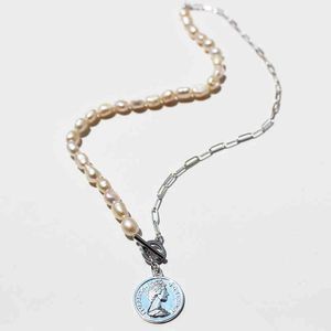 Ретро мода FRHTER жемчужный цепь цепи ожерелье европейское и американское облегчение портрет ожерелье Tide 371