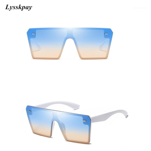 Wholesale transparent blue sunglasses resale online - Large Frame Oversized Sunglasses Women Brand Designer Square Shades Vintage Gradient Sky Blue Transparent Fashion