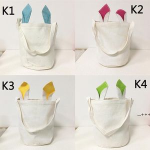 Cestas de coelhinho da Páscoa DIY sublimação orelhas de coelho totebag colocam ovos saco de armazenamento favores do partido para a Páscoa de alta qualidade RRD11428