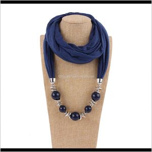 Wraps Hats, & Gloves Fashion Drop Delivery 2021 Solid Jewelry Statement Necklace Pendant Head Scarves Women Foulard Femme Aessories Muslim Hi