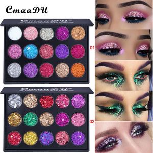 15 cores Metallic Glitter Eyeshadow Foundation Makeup Shadow Palette Cosmetics Kit em 2 edições