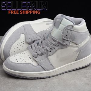Sapatos Jumpman 1 Mid (W) Branco Spruce Aura 36-45 Treinadores Sneakers Womans Designer
