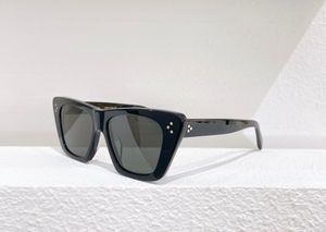 Óculos de sol de olho gato preto/cinza shaded clássico design de sol feminino de moda de moda de moda uv400 Protection yewear verão com caixa