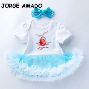 Estate Neonate Set da 2 pezzi Cartoon Rabbit Egg Lettera T-shirt Body + Copricapo Abiti Tuta per bambini E212 210610