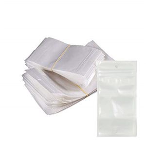 100 sztuk / partia White Self Sluiding Cesealable Zipper Retail Packaging Torba Puste Plastikowe Torby Do przechowywania Wouch z Hol Hole