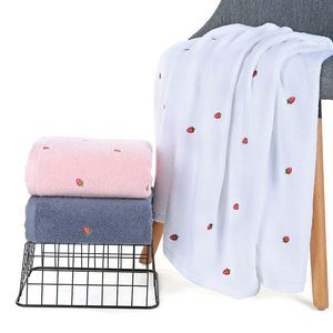 Towel Combed CottonBath Peach Heart Strawberry Embroidery Pink Large Thicken Adults Bathroom Towels cm