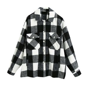 BLSQR Plaid Women Loose Woolen T Shirts Fashion Ladies Mjukt Tjock Casual Kvinna Eleganta Toppar Vintage Girls Chic 210430