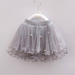 Cysincos 1-12Years crianças saias de pérola meninas vestido de roupas frisadas Ruffles tutu lace saia menina dança princesa festa trajes 126 b3