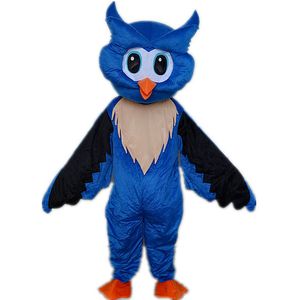 Costumi della mascotte del gufo giallo blu delle prestazioni Vestito da festa di fantasia di Natale Vestito da personaggio dei cartoni animati Vestito da adulto Taglia Carnevale Abbigliamento a tema pubblicitario di Pasqua