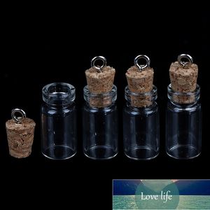 10Pcs Mini Glass Bottles Small Vials Cork Miniature Clear Jars Multi Usage Stopper Wish