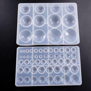 Ferramentas de artesanato Gema redonda Molde de silicone Colar de joias Pingente Resina epóxi Molde de fundição para casa Faça você mesmo Moldes de artesanato Ferramenta fácil de limpar