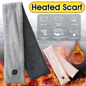 Heated Scarf Winter Solid Color Warm Neck Wrap 3 Temperature Settings Rechargeable Washable Cycling Caps & Masks