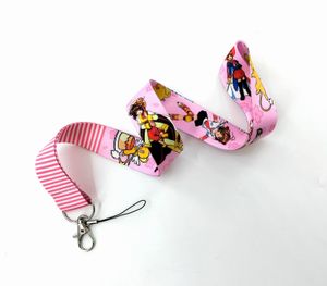 Japansk Anime Manga Lanyard för Keys Chain ID Card Cover Pass Mobiltelefon Charm Badge Holder Key Ring Tillbehör