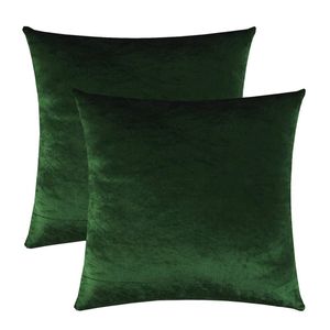 2 pacotes de almofadas decorativas cobre casos para sofá cama sofá moderno luxo veludo casa almofada capa verde 45x45 210401